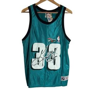 NWT Grant Hill Kelloggs Detroit Pistons Teal VTG 90s Logo 7 NBA Jersey Large
